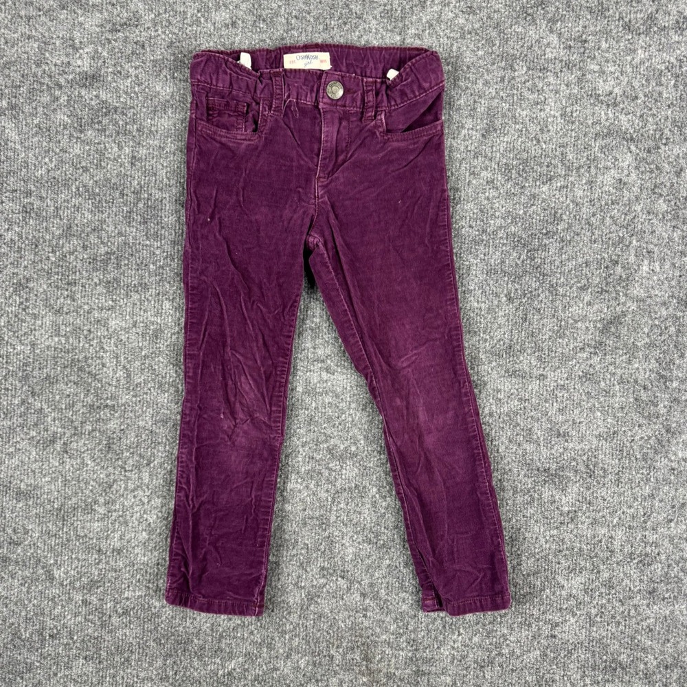 OshKosh Corduroy Pants Girls Size 3T Purple Slim Fit Adjustable Waist Cotton